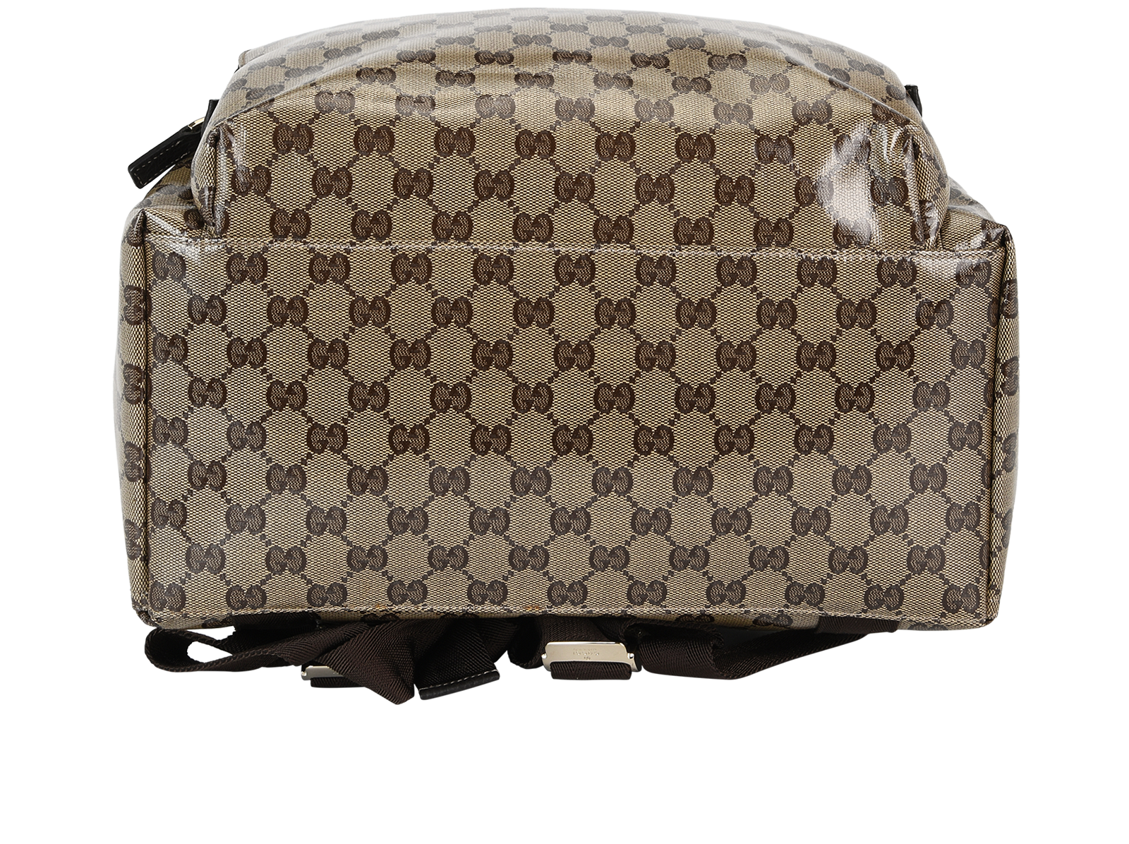 GG Crystal Backpack, &pound;595, Handbags, Beige/Brown, Coated Canvas, Top view